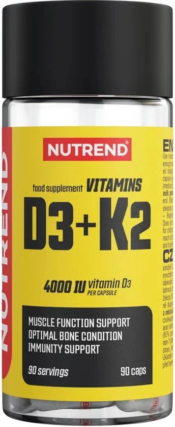 Nutrend Vitaminas D3 + K2 4000 IU 90 Kapsulių
