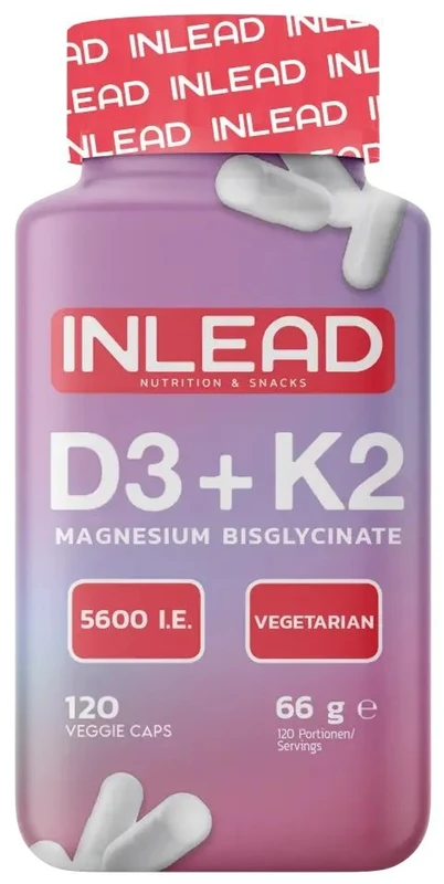 INLEAD Vitaminas D3 + K2 + Magnis 120 Kapsulių