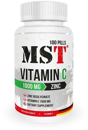MST Vitaminas C 1000 + Cinkas 100 Tablečių