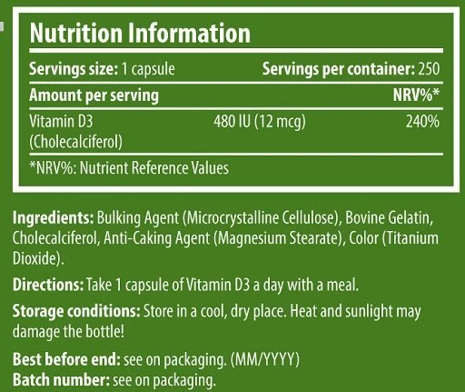Scitec Vitamin D3 250 Kapsulės