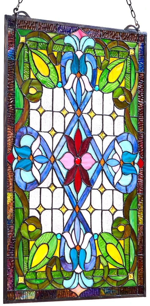 VEVOR Vitražo Panelis, Dekoratyvinis Pakabinamas Menas Namams, Privatumo Langų Uždanga, 73.1 x 42.9 cm, Spalvotas Šviesos Filtras, Vitražinis Langas, Dekoracija