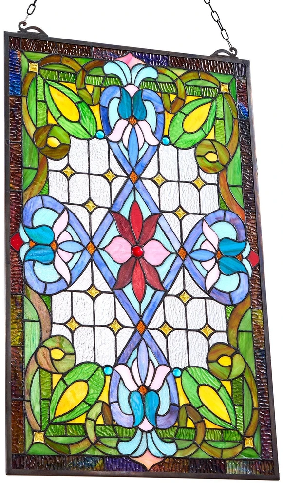 VEVOR Vitražo Panelis, Dekoratyvinis Pakabinamas Menas Namams, Privatumo Langų Uždanga, 73.1 x 42.9 cm, Spalvotas Šviesos Filtras, Vitražinis Langas, Dekoracija