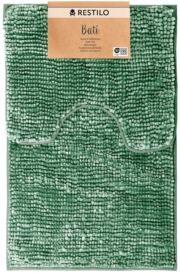 Vonios kilimėlių komplektas RESTILO Livra, žalias 50×80 + 40×50 cm