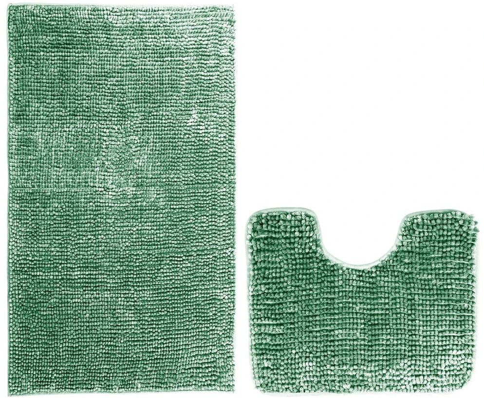 Vonios kilimėlių komplektas RESTILO Livra, žalias 50×80 + 40×50 cm