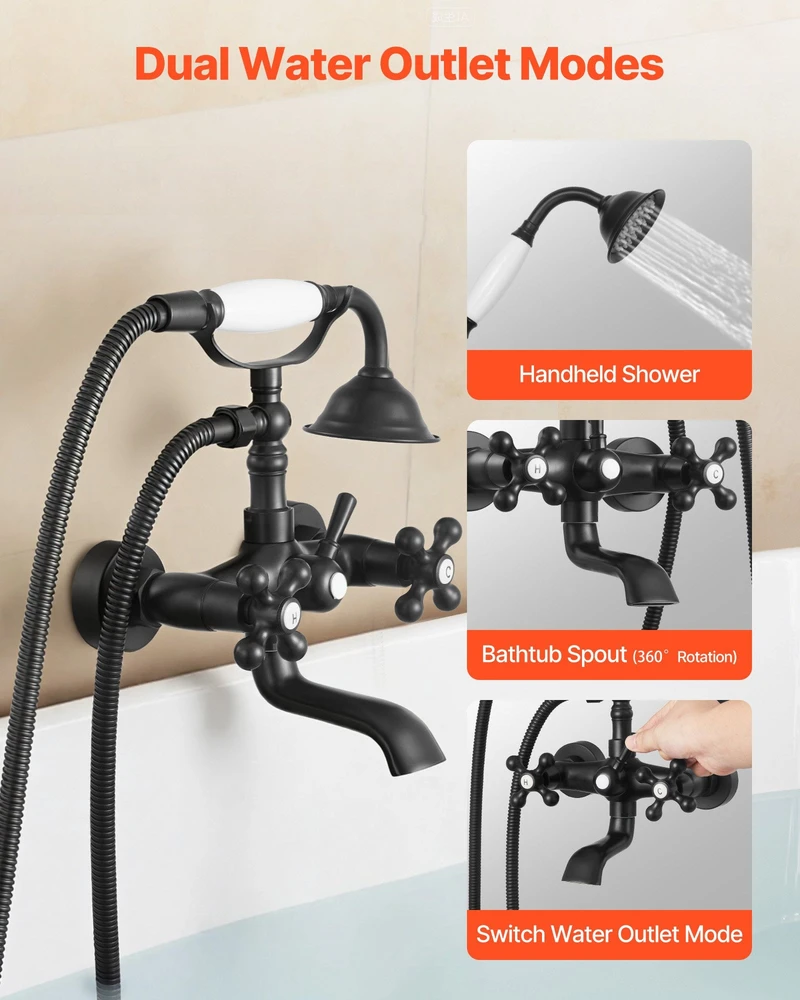 VEVOR Sieninis vonios maišytuvas su dušu