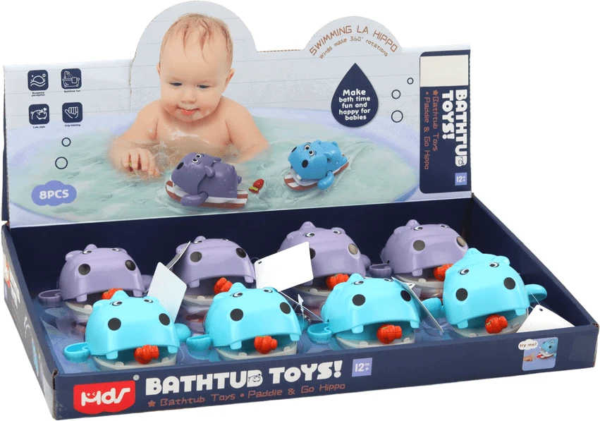 Vonios žaislas Begemotas ant banglentės Lean Toys, 1 vnt.