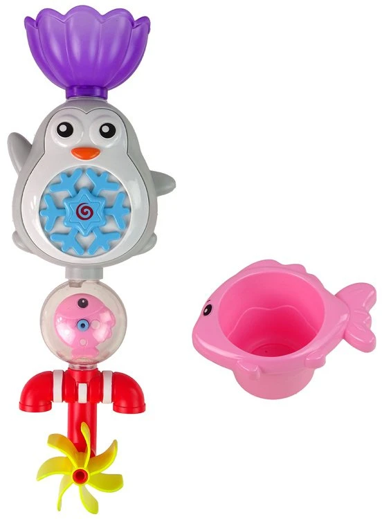 Vandens žaislas vaikams Lean Toys su pingvinu ir gėle