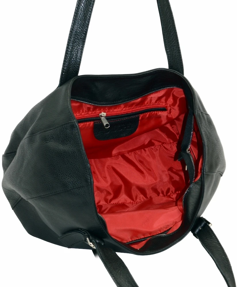 Voyager Torebka Skórzana Damska Shopperbag Duża A4 Na Ramię Do Ręki