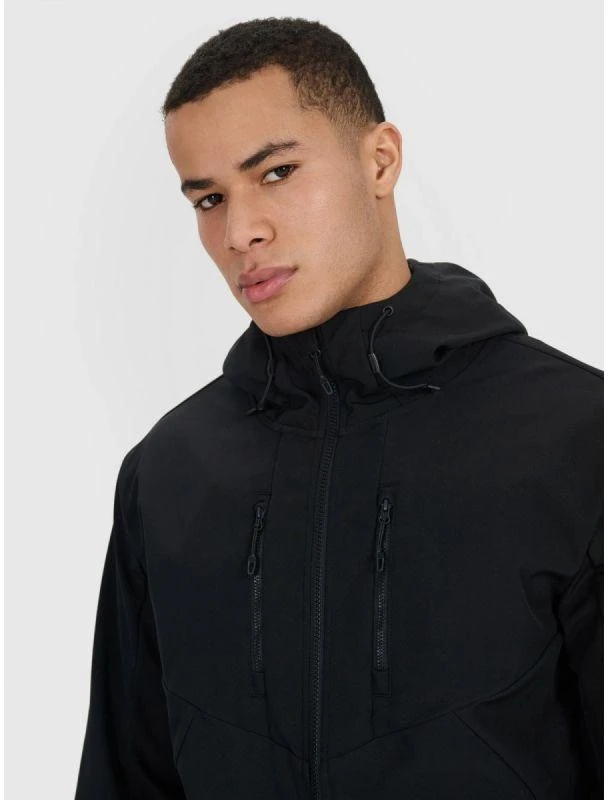 Vyriška 4F 4FSSS25TSOFM426-20S vėjo nepraleidžiančios membranos 8000 softshell striukė