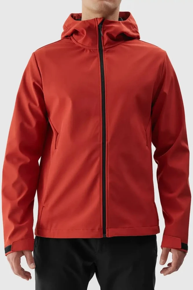 Vyriška 4F“ raudona softshell striukė su gobtuvu