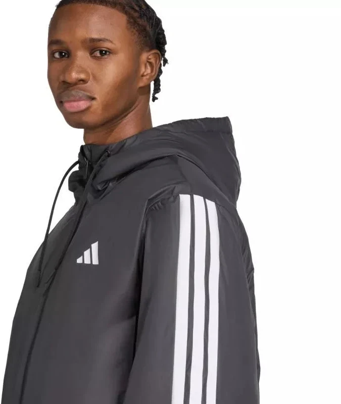 Vyriška adidas Essentials Climawarm 3-Stripes striukė su gobtuvu, juoda JM4042