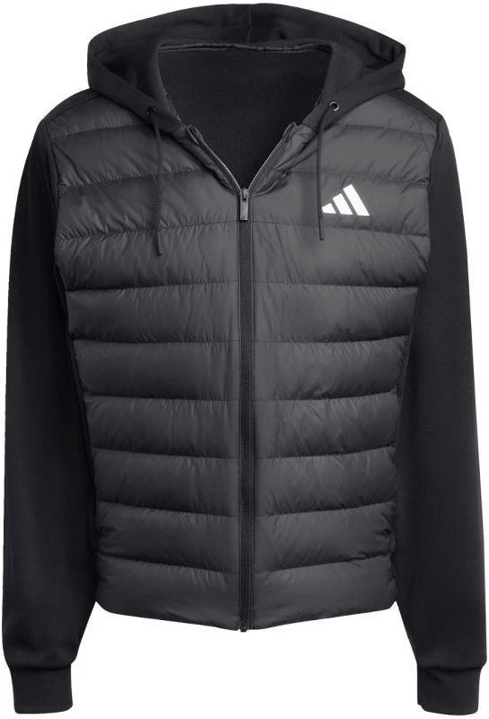 Vyriška adidas Essentials Climawarm hibridinė pūkinė striukė su gobtuvu, juoda KA5251