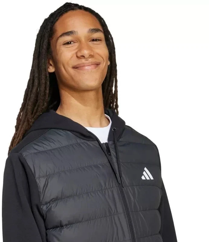 Vyriška adidas Essentials Climawarm hibridinė pūkinė striukė su gobtuvu, juoda KA5251