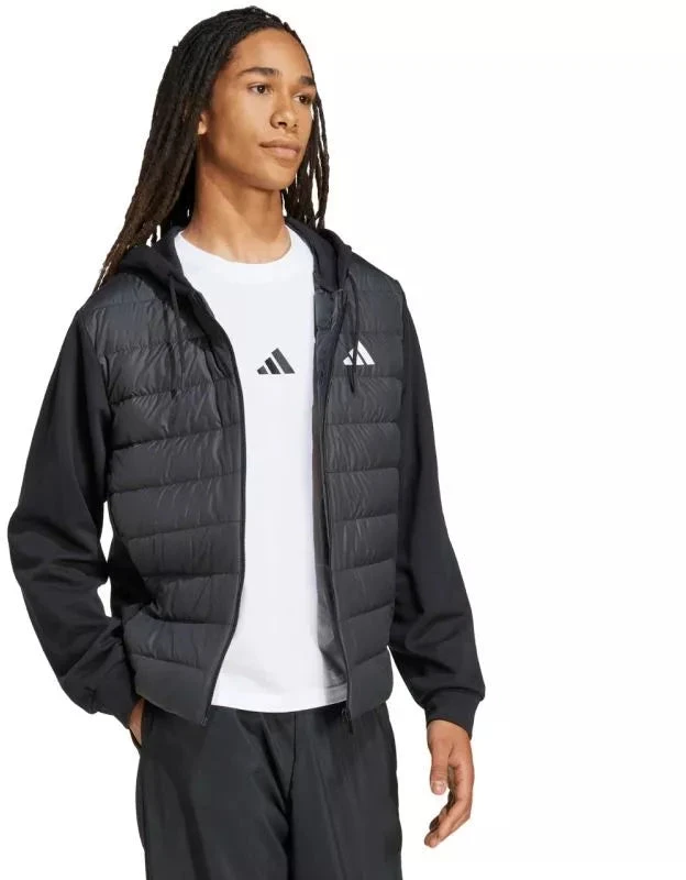 Vyriška adidas Essentials Climawarm hibridinė pūkinė striukė su gobtuvu, juoda KA5251