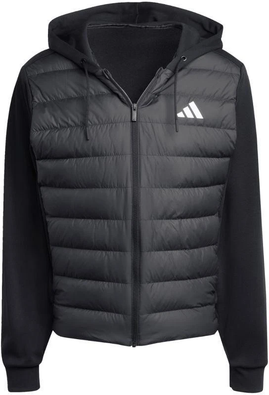 Vyriška adidas Essentials Climawarm hibridinė pūkinė striukė su gobtuvu, juoda KA5251