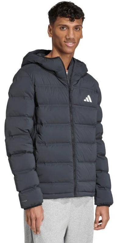 Vyriška adidas Helionic Climawarm tamprumo striukė su gobtuvu, juoda JN2114