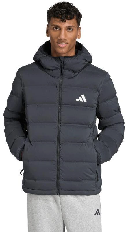 Vyriška adidas Helionic Climawarm tamprumo striukė su gobtuvu, juoda JN2114