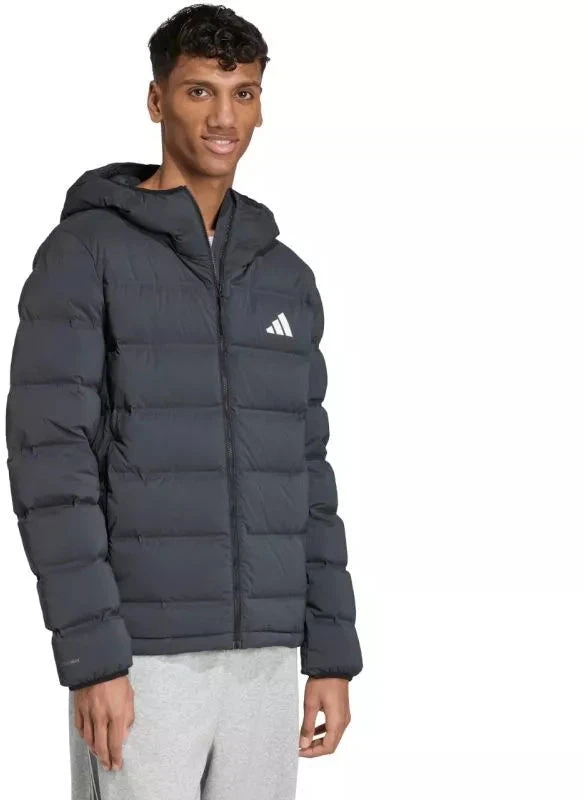 Vyriška adidas Helionic Climawarm tamprumo striukė su gobtuvu, juoda JN2114