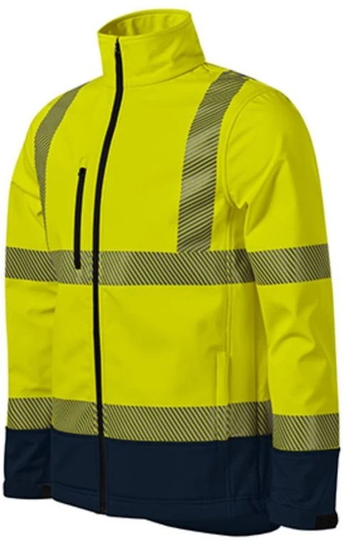Vyriška fluorescencinė softshell striukė Rimeck HV Drop, geltona
