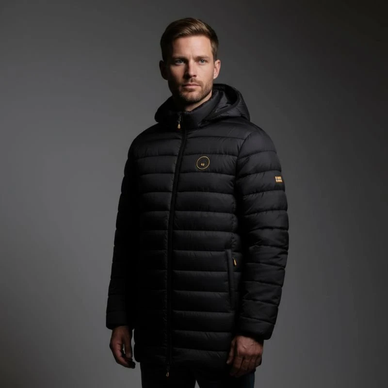 Vyriška ilga striukė su gobtuvu Geographical Norway, juoda