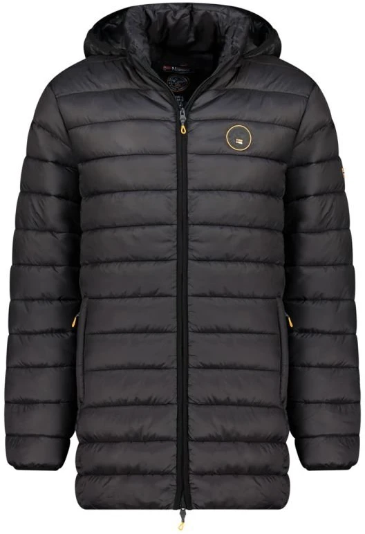 Vyriška ilga striukė su gobtuvu Geographical Norway, juoda