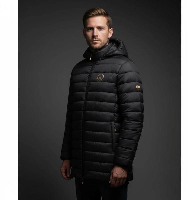 Vyriška ilga striukė su gobtuvu Geographical Norway, juoda