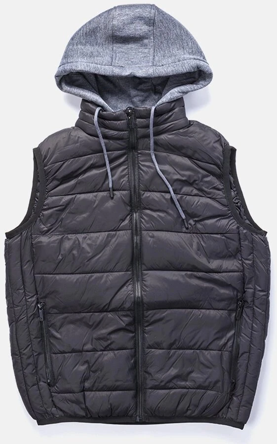 Vyriška juoda liemenė su dresiniu gobtuvu Avar