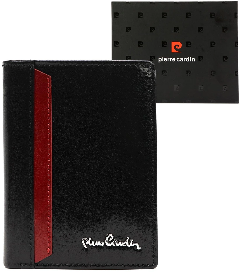Vyriška natūralios odos piniginė Pierre Cardin YS610 326, juoda