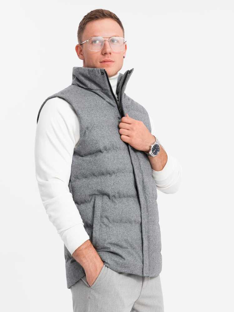 Vyriška paminkštinta liemenė – pilka marga
