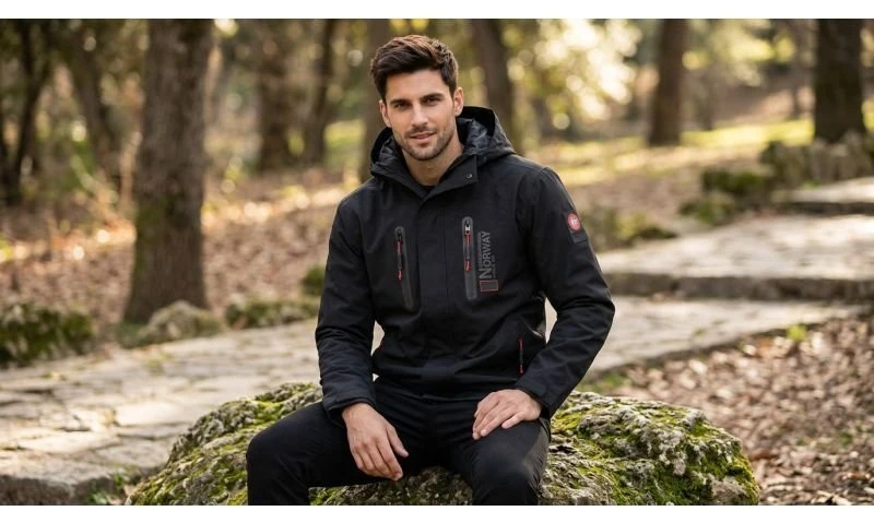 Vyriška pereinamojo sezono striukė Geographical Norway, juoda
