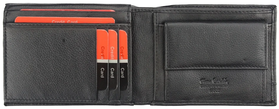 Natūralios odos vyriška piniginė RFID Pierre Cardin CB TILAK26 8806, juoda/mėlyna