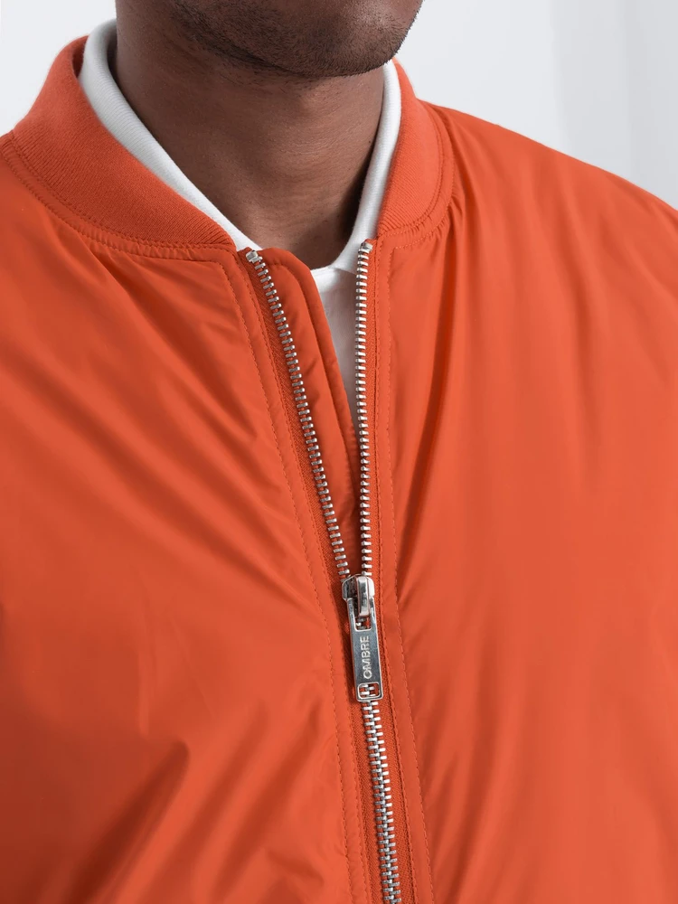 Vyriška plytų raudonumo bomber stiliaus striukė