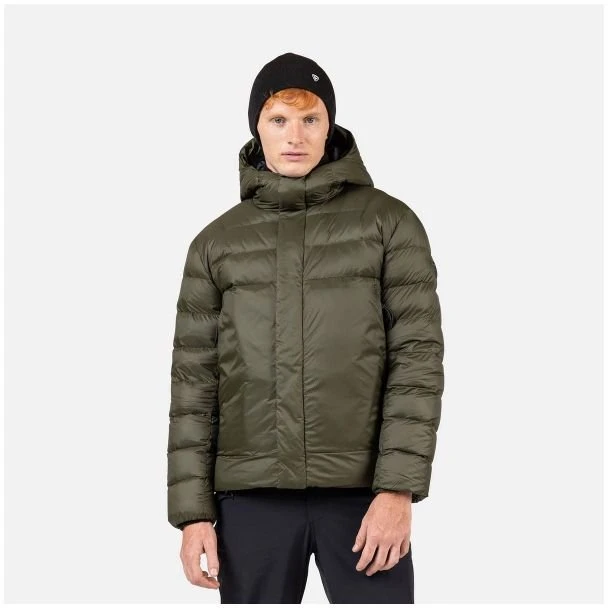 Vyriška pūkinė striukė su gobtuvu Rossignol Aretu Down Hoodie, žalia