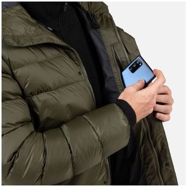 Vyriška pūkinė striukė su gobtuvu Rossignol Aretu Down Hoodie, žalia