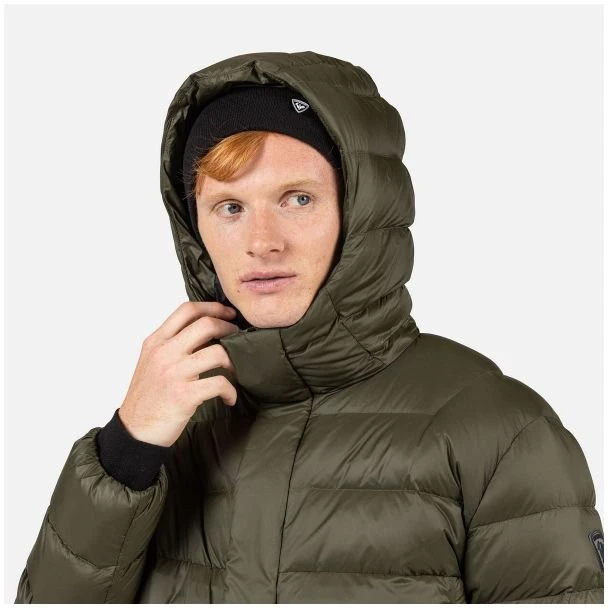 Vyriška pūkinė striukė su gobtuvu Rossignol Aretu Down Hoodie, žalia