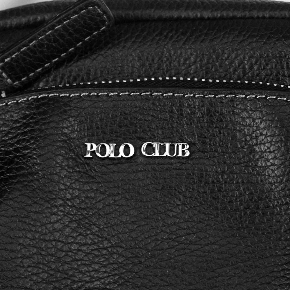 Natūralios odos vyriška rankinė per petį Harvey Miller Polo Club 30327, juoda