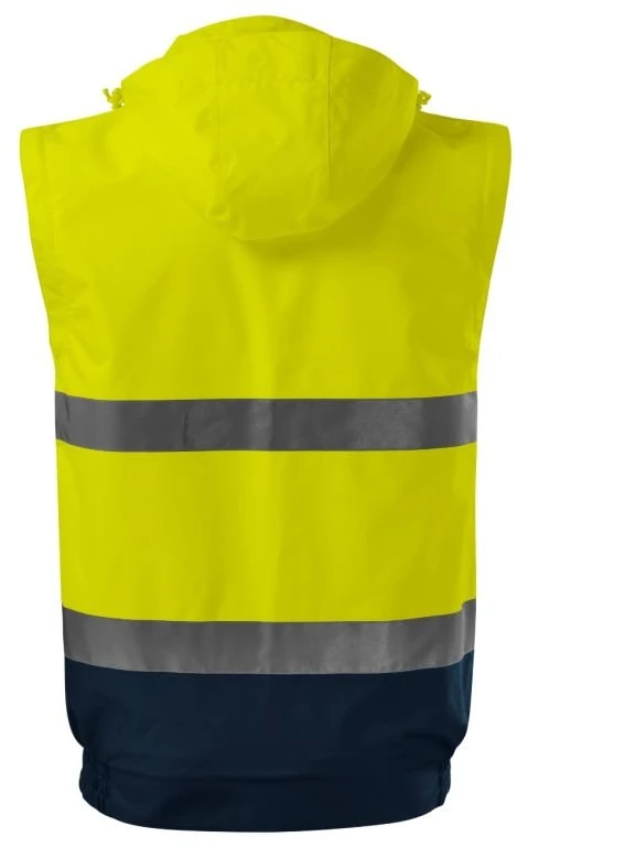 Vyriška signalinė striukė 4 viename Rimeck HV Guard, geltona