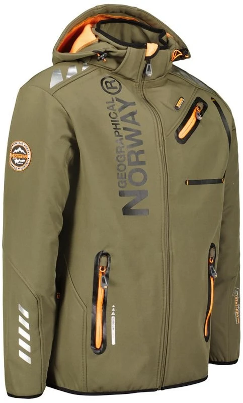 Vyriška softshell striukė Geographical Norway, chaki ir oranžinė