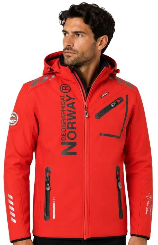 Vyriška softshell striukė Geographical Norway Royaute, raudona ir juoda