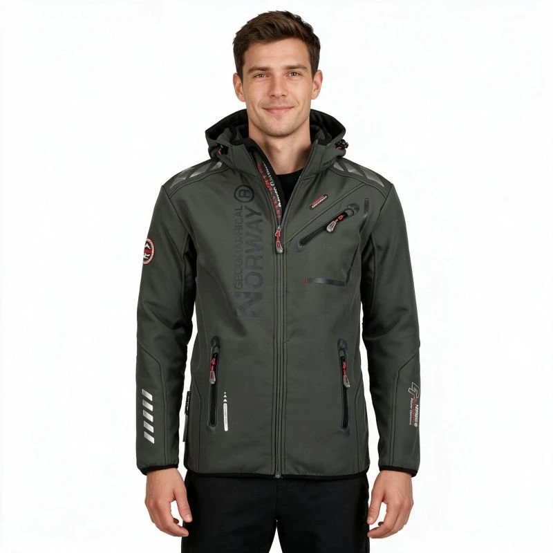 Vyriška softshell striukė Geographical Norway, tamsiai pilka ir juoda