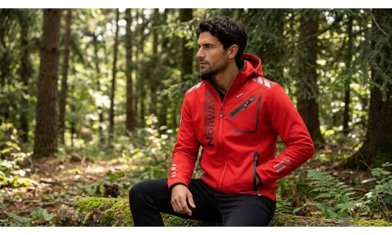 Vyriška softshell striukė Geographical Norway Royaute, raudona ir juoda