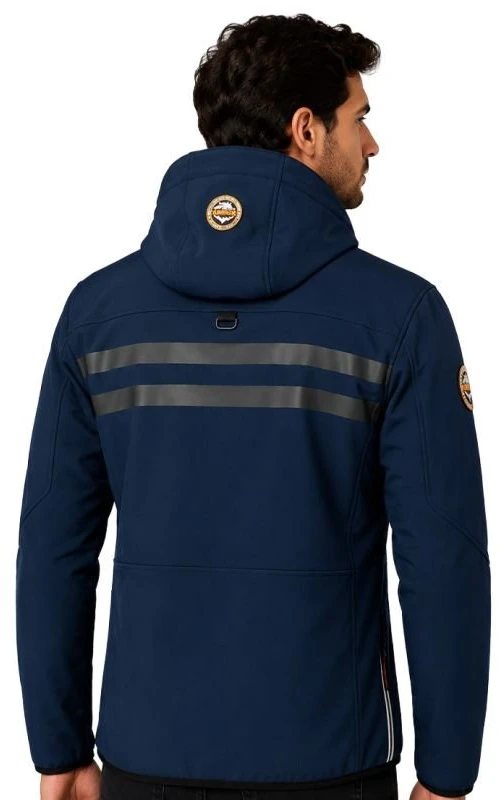 Vyriška softshell striukė Geographical Norway, tamsiai mėlyna ir oranžinė