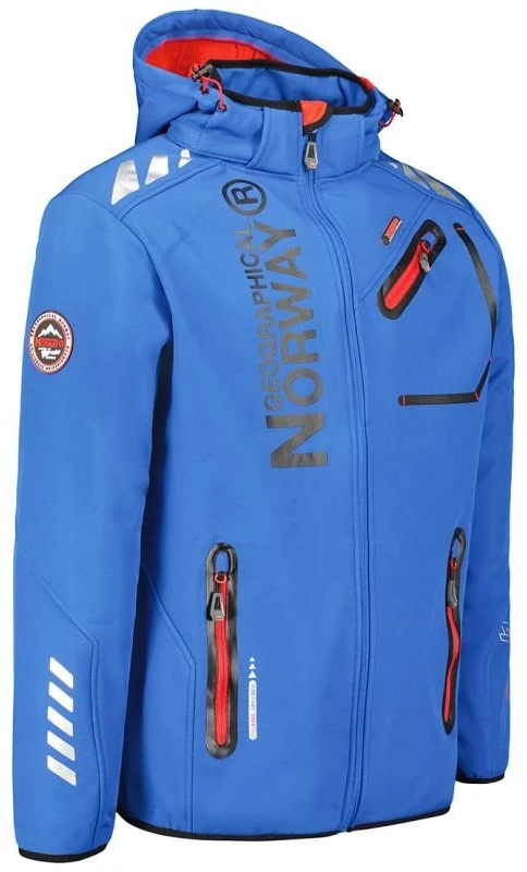 Vyriška softshell striukė Geographical Norway, ryškiai mėlyna ir raudona