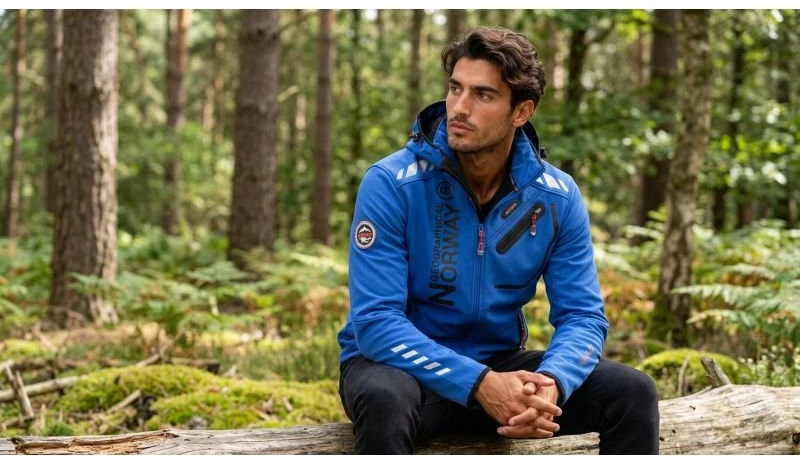 Vyriška softshell striukė Geographical Norway, mėlyna ir juoda