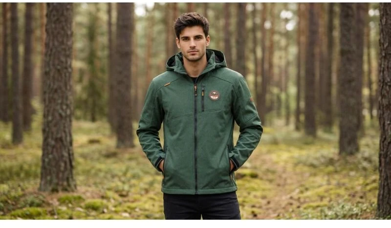 Vyriška softshell striukė Geographical Norway Tolympia, žalia