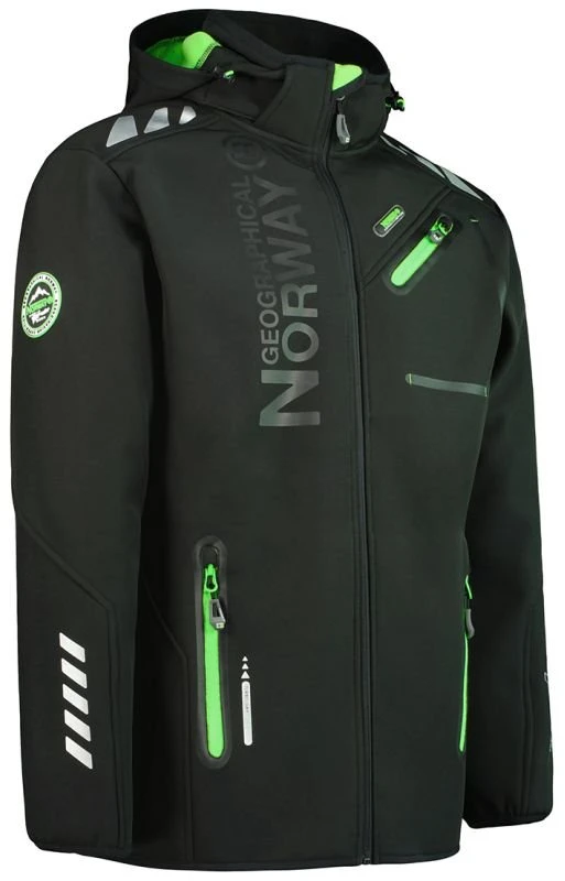 Vyriška softshell striukė Geographical Norway, juoda ir žalia