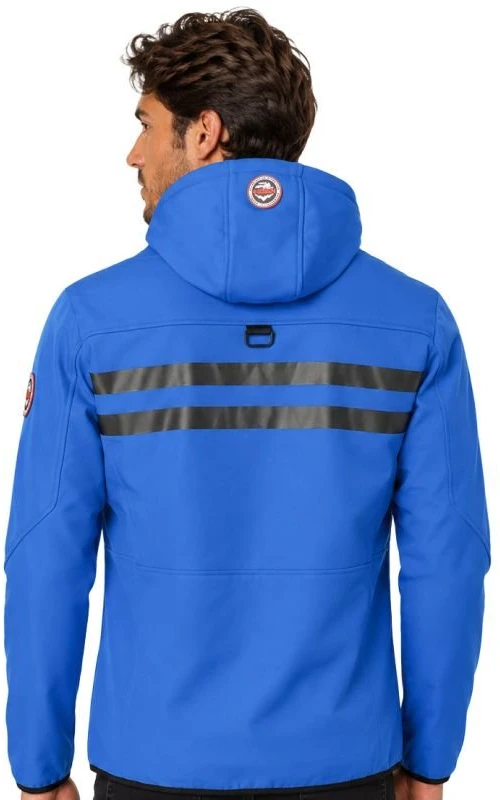 Vyriška softshell striukė Geographical Norway, ryškiai mėlyna ir raudona