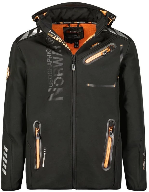Vyriška softshell striukė Geographical Norway, juoda ir oranžinė