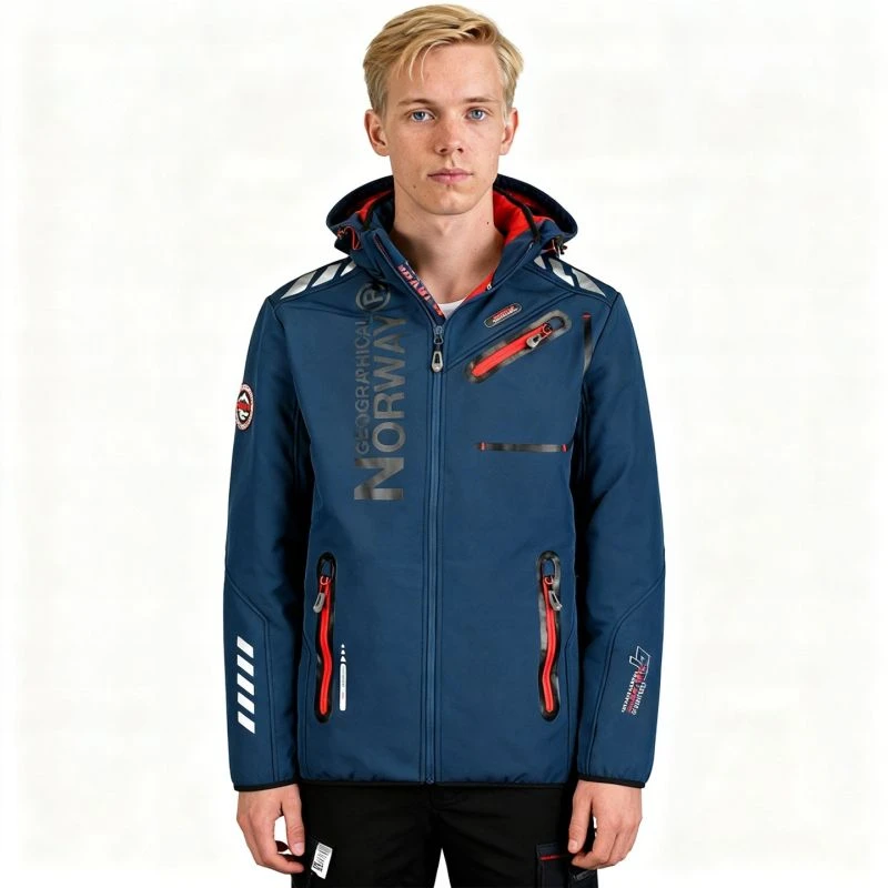 Vyriška softshell striukė Geographical Norway, tamsiai mėlyna ir raudona