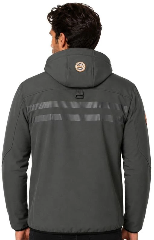 Vyriška softshell striukė Geographical Norway, tamsiai pilka ir oranžinė